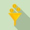 Marketing money funnel icon, flat style