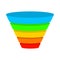 Marketing or purchase funnel template with colorful stages. Lead generation, conversion process visualization with empty