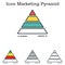 Marketing Pyramid flat icon design for infographics and businesses