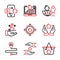 Marketing Real estate icon set include phone,traffic,infestation,hand,target,road,protection,cart