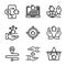 Marketing Real estate icon set include phone,traffic,infestation,hand,target,road,protection,cart