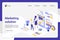 Marketing solution isometric landing page vector template