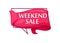 Marketing speech bubble with Weekend sale phrase