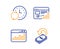 Marketing statistics, Web report and Update time icons set. Cashback sign. Vector