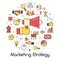 Marketing Strategy Line Art Thin Icons