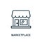 Marketplace icon. Line style simple element from e-commerce icons collection. Pixel perfect simple marketplace icon for web design