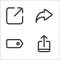marketplace line icons. linear set. quality vector line set such as upload, tag, share