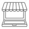 Marketplace online thin line icon, e commerce