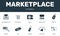 Marketplace set icons collection. Includes simple elements such as Wallet, Price tag, Coupon, Discount and Sale premium