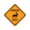 Markhor goat animal warning traffic sign design vector illustration