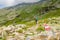 Marking trail of mountain path, Austrian Alps