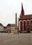 Marktplatz, with Obelisk Fountain and Maria Chapel, Marienkapelle, Wurzburg, Germany