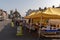 Marlborough, Wiltshire, England, March, 30, 2019: The traditional Saturday market in the historic town of Marlborough