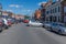 Marlborough, Wiltshire, UK, March, 24, 2019: A runaway car blocks the one way system in Marlborough town centre on a