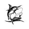 Marlin fish logo. Fishing emblem for seafood and sport club