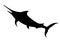 Marlin fish silhouette. Sailfish jumping out of the water.