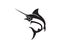 Marlin jump fish logo and symbols icon