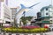 Marlin Statue mounted on roundabout in central district of Kota Kinabalu
