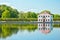 Marly palace on the bank of pond in peterhof