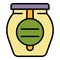 Marmalade jam jar icon color outline vector