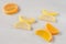 Marmalade lemon wedges lies in the shape of butterflies