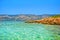 Marmaris beach beautiful blue sea on mountains background