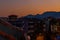 MARMARIS, TURKEY: Evening landscape with a view of hotels, residential buildings and apartments in Marmaris at sunset.
