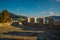 MARMARIS, TURKEY: The old stone walls of the Marmaris fortress on a sunny day.