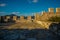 MARMARIS, TURKEY: The old stone walls of the Marmaris fortress on a sunny day.