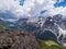 Marmolada glacier and Fedaia lake, Dolomites, Italy