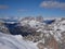 Marmolada glacier seen from ski slope in italian dolomites