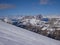 Marmolada glacier seen from a ski slope in winter nice day