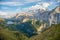 Marmolada mountrain and Fedaia Lake. Dolomites, Italy
