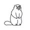 Marmot cartoon vector line icon