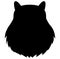 Marmot head black silhouette for retro logos, badges, labels template