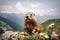 a marmot marmot standing on top of a mountain