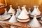 Maroccan dishware drying before roasting