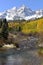 Maroon Bells and Creek in Autumn - Vertical