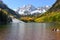 Maroon Bells and Lake in Fall