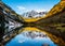 Maroon Bells peak at Maroon lake