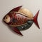 Maroon And Bronze Fish Wall Art: Abstract Decorative Sculpture Design