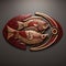 Maroon And Bronze Fish Wooden Plaque - Abstract Wall Art