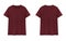 Maroon color T-shirts front and back on white