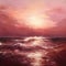 Maroon Expressionism Seascape Abstract Painting By Marcin Sobas