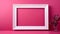 Maroon Frame On Pink Background Mockup