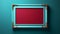 Maroon Frame On Turquoise Wall - Hyperrealistic Rococo Pastel Colors