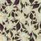 Maroon and green abstract based seamless flower and leaves pattern