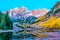 Maroon Lake in Apsen, Colorado during sunrise