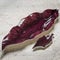 Maroon Leaf-Shaped Serving Dish and Small Dipping Bowl
