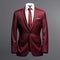 Maroon Suit: Hyper Realistic 3d Render Stock Photo